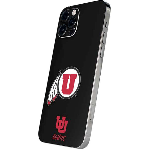 Utah Circle and Feather on Black iPhone 12 Pro Max Skin