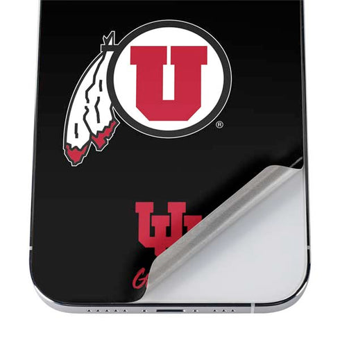 Utah Circle and Feather on Black iPhone 12 Pro Skin