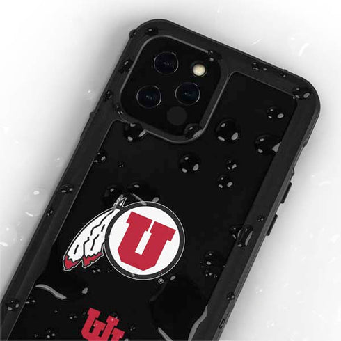 Utah Circle and Feather on Black iPhone 12 Pro Waterproof Case