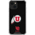 Utah Circle and Feather on Black iPhone 13 Mini Clear Case