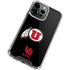Utah Circle and Feather on Black iPhone 13 Pro Clear Case