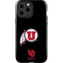 Utah Circle and Feather on Black iPhone 13 Pro Max Impact Case