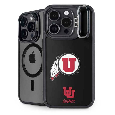University of Utah Circle and Feather on Black iPhone Cases