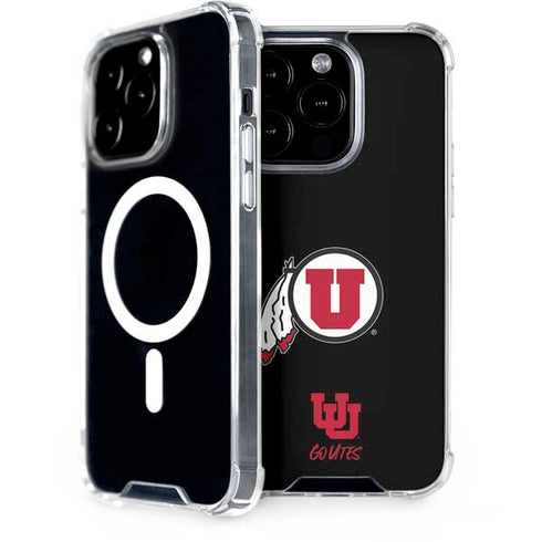 University of Utah Circle and Feather on Black iPhone Cases