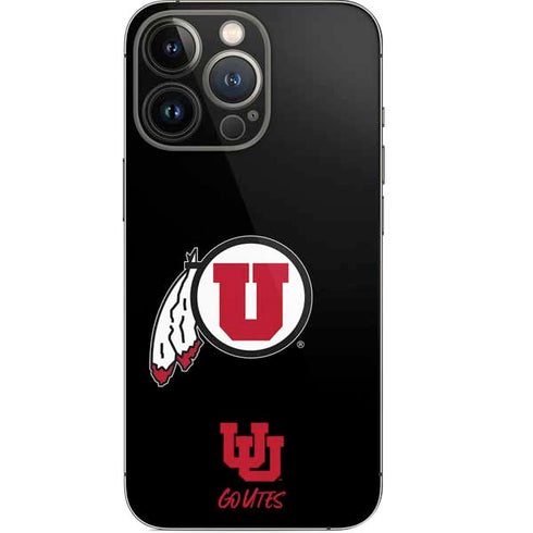 Utah Circle and Feather on Black iPhone 13 Pro Skin