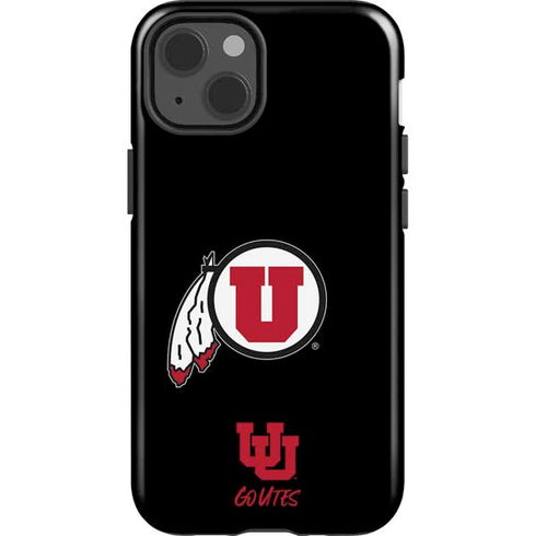 Utah Circle and Feather on Black iPhone 14 Impact Case