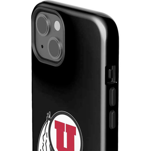 Utah Circle and Feather on Black iPhone 14 Impact Case