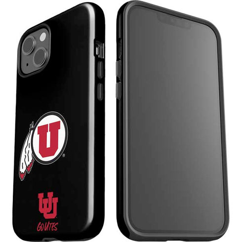 Utah Circle and Feather on Black iPhone 14 Impact Case