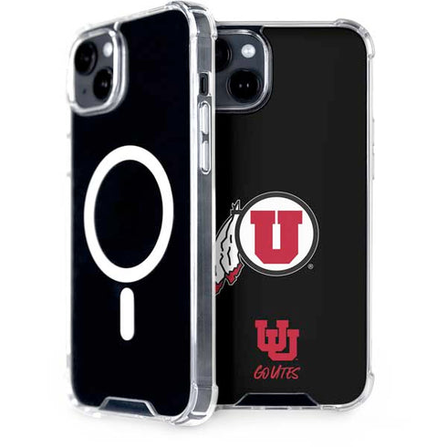 Utah Circle and Feather on Black iPhone 14 Plus MagSafe Case