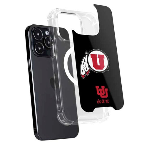 Utah Circle and Feather on Black iPhone 14 Pro MagSafe Case