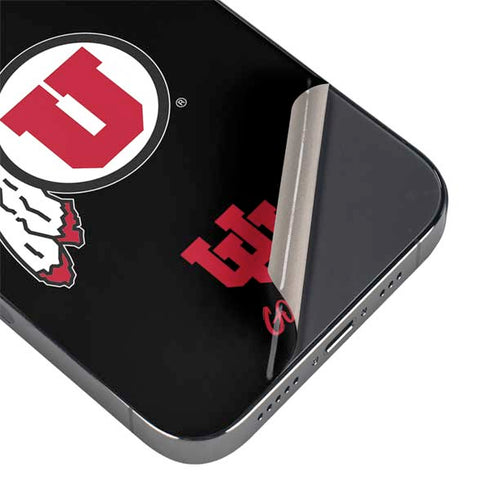 Utah Circle and Feather on Black iPhone 14 Pro Max Skin
