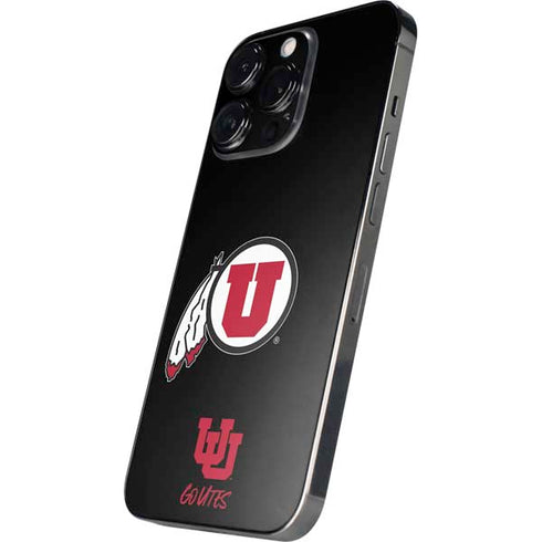 Utah Circle and Feather on Black iPhone 14 Pro Skin