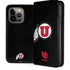University of Utah Circle and Feather on Black iPhone 15 Pro Folio Case