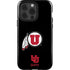 University of Utah Circle and Feather on Black iPhone 15 Pro Impact Case