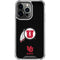 University of Utah Circle and Feather on Black iPhone 15 Pro Max Clear Case