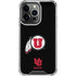 University of Utah Circle and Feather on Black iPhone 15 Pro Max Clear Case