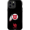 University of Utah Circle and Feather on Black iPhone 15 Pro Max Impact Case