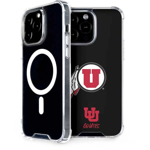 University of Utah Circle and Feather on Black iPhone 15 Pro Max MagSafe Case