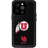 University of Utah Circle and Feather on Black iPhone 15 Pro Waterproof Case