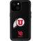 University of Utah Circle and Feather on Black iPhone 15 Waterproof Case