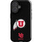 University of Utah Circle and Feather on Black iPhone 16 Impact Case