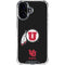 University of Utah Circle and Feather on Black iPhone 16 Plus Clear Case