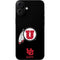University of Utah Circle and Feather on Black iPhone 16 Plus Skin