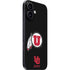 University of Utah Circle and Feather on Black iPhone 16 Plus Skin