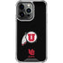 University of Utah Circle and Feather on Black iPhone 16 Pro Clear Case