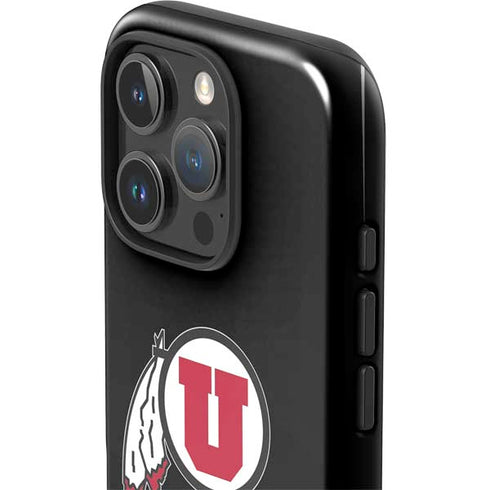 University of Utah Circle and Feather on Black iPhone 16 Pro Impact Case