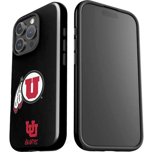 University of Utah Circle and Feather on Black iPhone 16 Pro Impact Case
