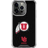 University of Utah Circle and Feather on Black iPhone 16 Pro Max Clear Case