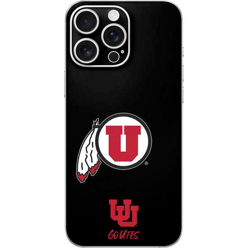 University of Utah Circle and Feather on Black iPhone 16 Pro Max Skin
