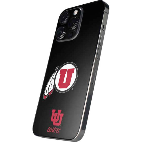 University of Utah Circle and Feather on Black iPhone 16 Pro Skin