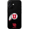 University of Utah Circle and Feather on Black iPhone 16 Skin