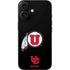 University of Utah Circle and Feather on Black iPhone 16 Skin