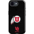University of Utah Circle and Feather on Black iPhone 16e Impact Case