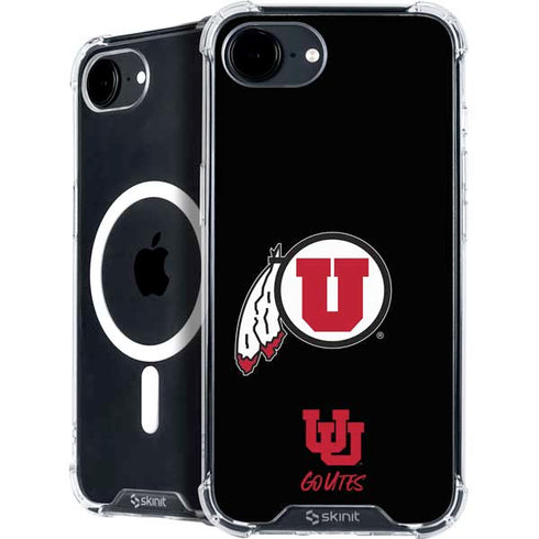 University of Utah Circle and Feather on Black iPhone 16e MagSafe Case