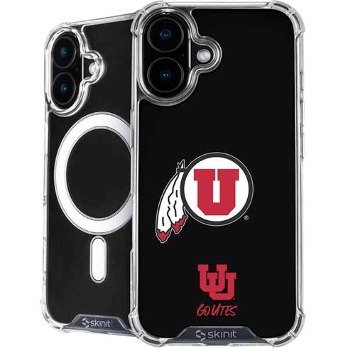 University of Utah Circle and Feather on Black iPhone 17 MagSafe Case