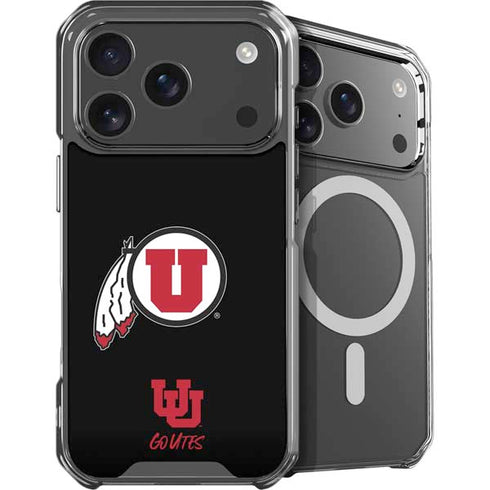 University of Utah Circle and Feather on Black iPhone 18 Pro MagSafe Case