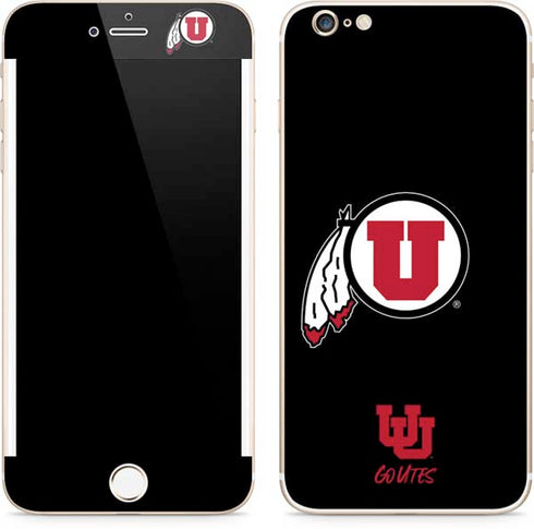 Utah Circle and Feather on Black iPhone 6/6s Plus Skin