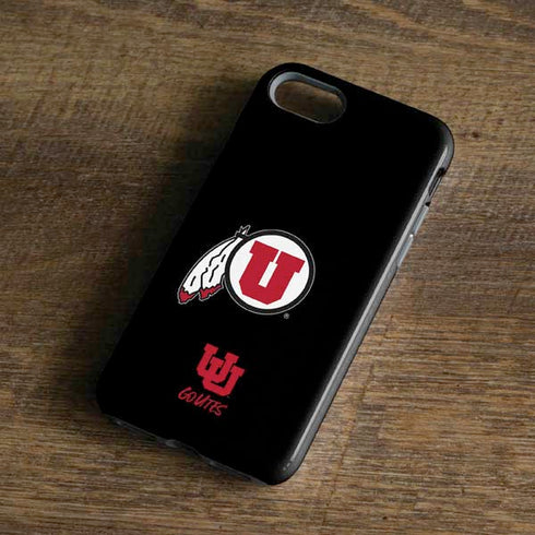 Utah Circle and Feather on Black iPhone 7 Pro Case