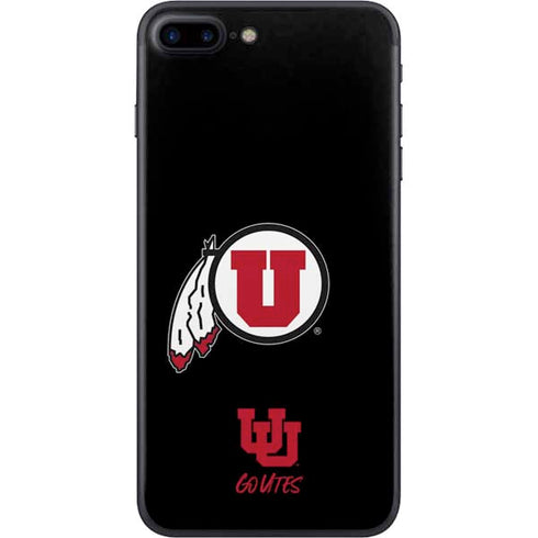 Utah Circle and Feather on Black iPhone 8 Plus Skin