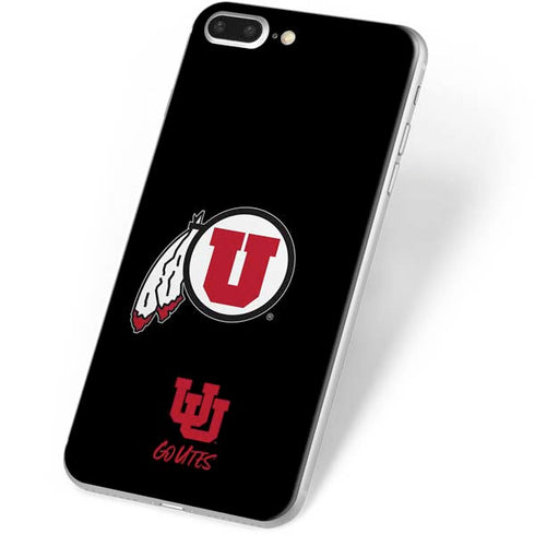 Utah Circle and Feather on Black iPhone 8 Plus Skin