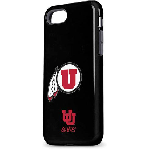 Utah Circle and Feather on Black iPhone 8 Pro Case