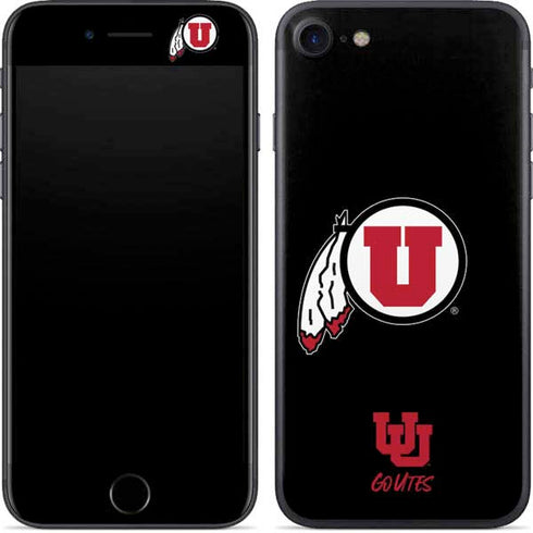 Utah Circle and Feather on Black iPhone 8 Skin