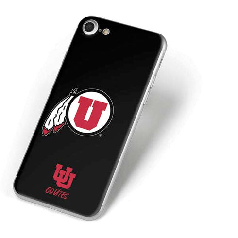 Utah Circle and Feather on Black iPhone 8 Skin