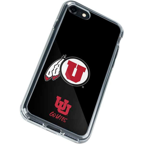 Utah Circle and Feather on Black iPhone SE (2nd & 3rd Gen) Clear Case