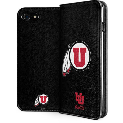 University of Utah Circle and Feather on Black iPhone Cases