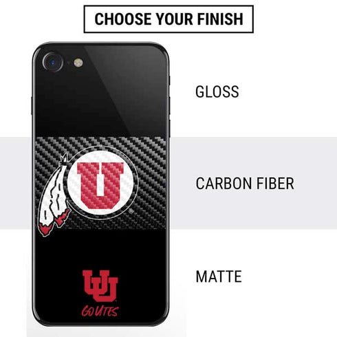 Utah Circle and Feather on Black iPhone SE (2nd & 3rd Gen) Skin